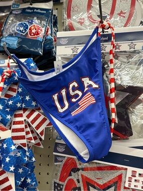 USA Graphic Blue Women’s Swimsuit Bottoms Only